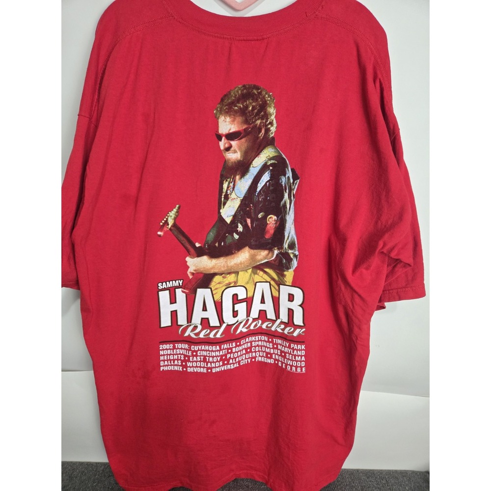 Vintage y2k Sammy Hagar Red Rocker Tee 2002 Tour With Dates Size 2xl Van Halen